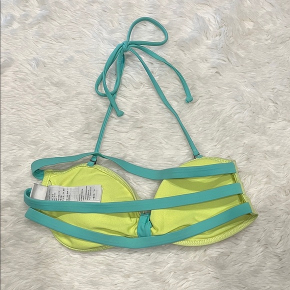 Hollister Aqua and Lime Bikini Top - Picture 3 of 7